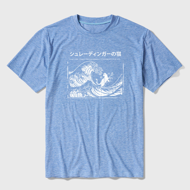 The Great Wave of Schrodinger's Cat Ultra Soft Heather Tee