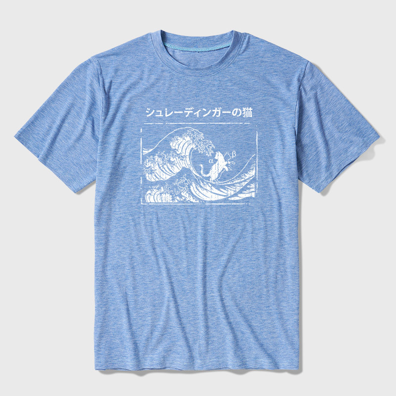 The Great Wave of Schrodinger's Cat Ultra Soft Heather Tee