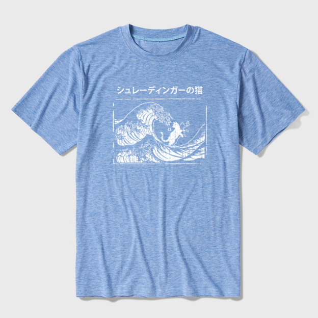 The Great Wave of Schrodinger's Cat Ultra Soft Heather Tee