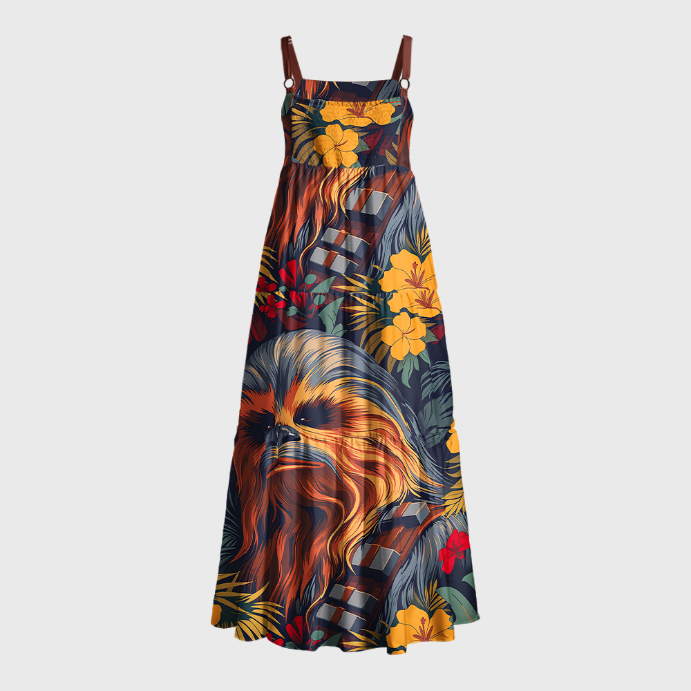 Chewie Flowers and Trees From Geek Tiered Cami Maxi Dress