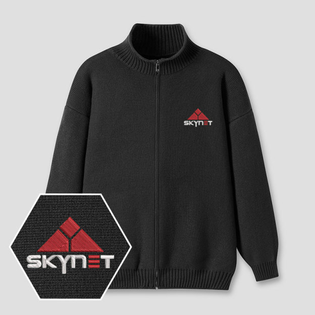 Skynet Core Embroidered Full‑Zip Cardigan