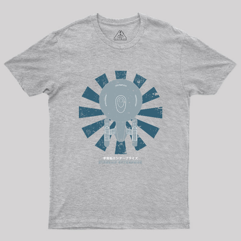 Starship Enterprise Retro Japanese Star Trek Geek T-Shirt
