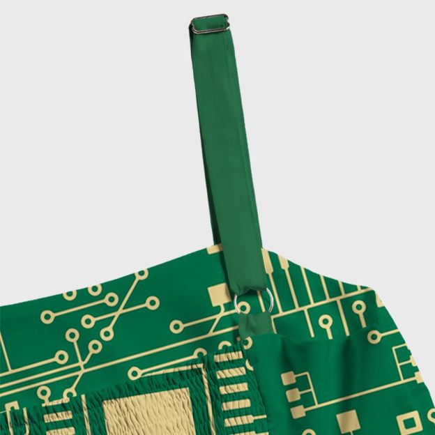 Technology Sense Circuit Board Geek Tiered Cami Maxi Dress