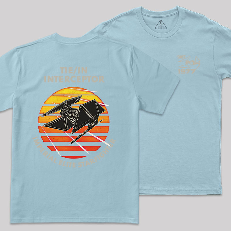 TIE Interceptor Sunset Front and Back Printed Geek T-Shirt