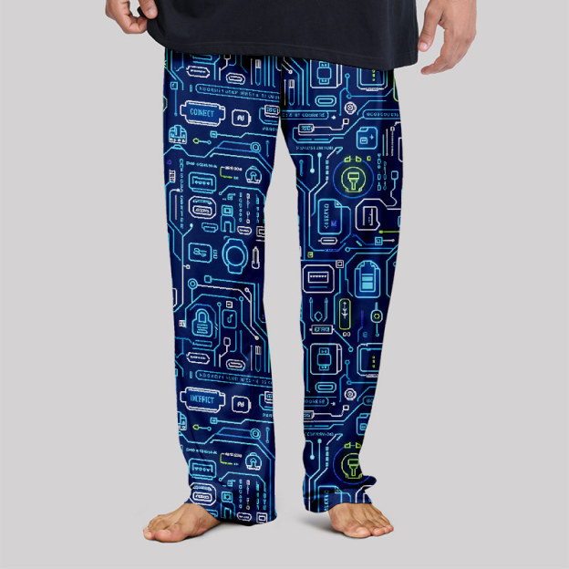 Future Circuitry Print Geek Loungewear Pants