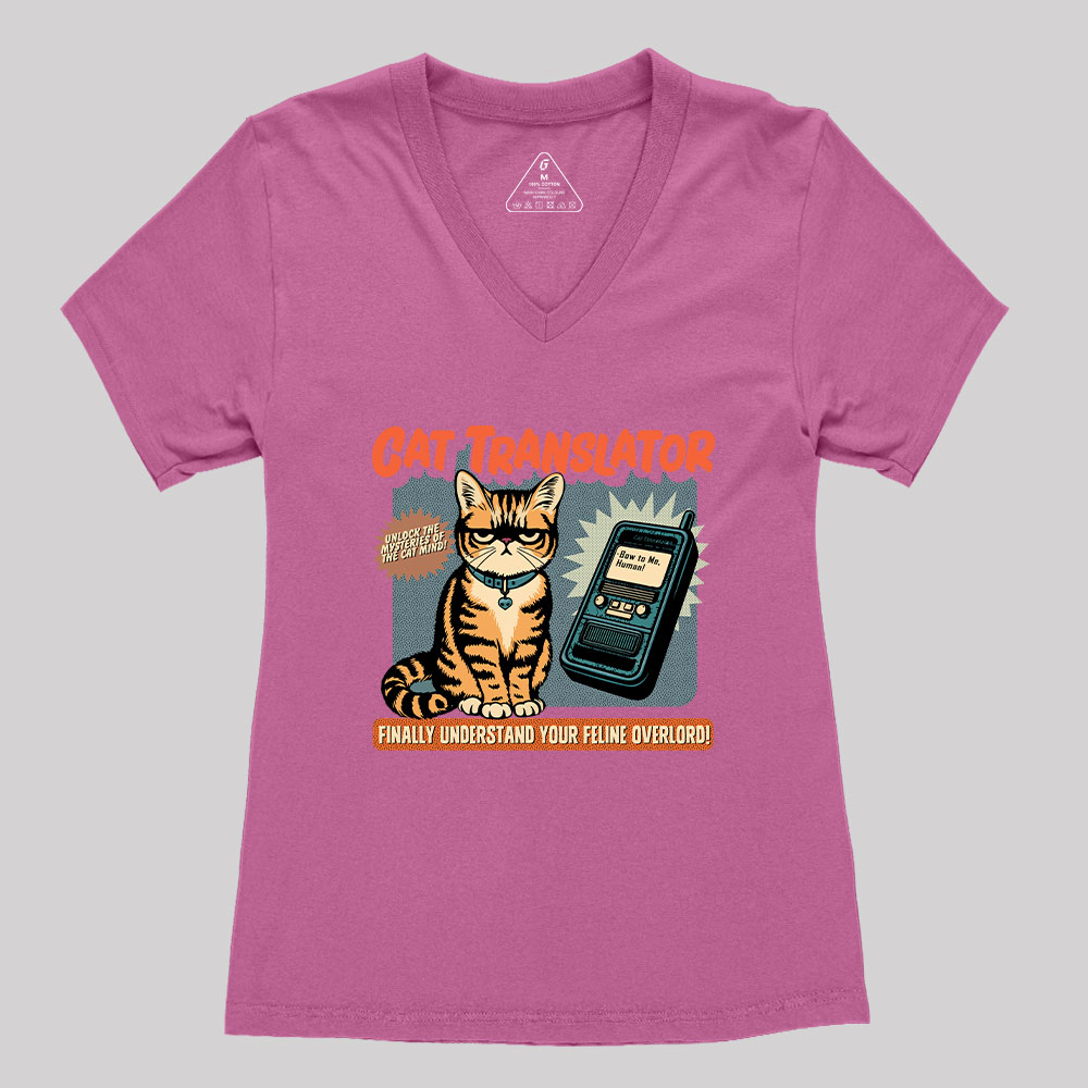 Cat Translator Geek Women's V-Neck T-shirt
