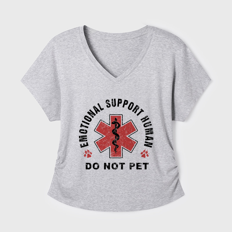 Emotional Support Human Geek Dolman Sleeve V-Neck Shirt