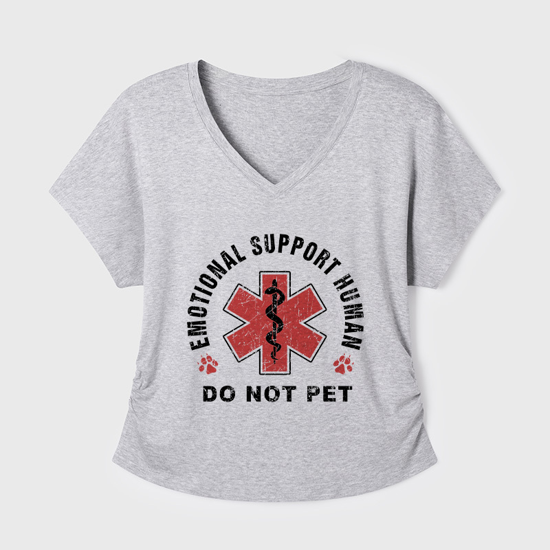 Emotional Support Human Geek Dolman Sleeve V-Neck Shirt