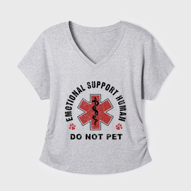 Emotional Support Human Geek Dolman Sleeve V-Neck Shirt