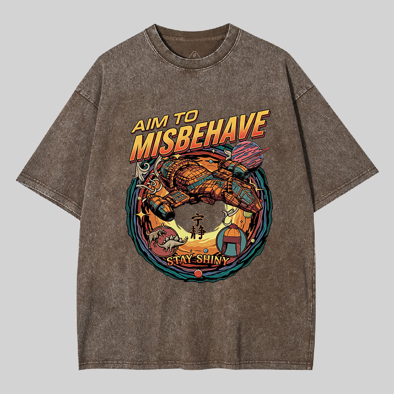 Aim to Misbehave Geek Washed T-shirt