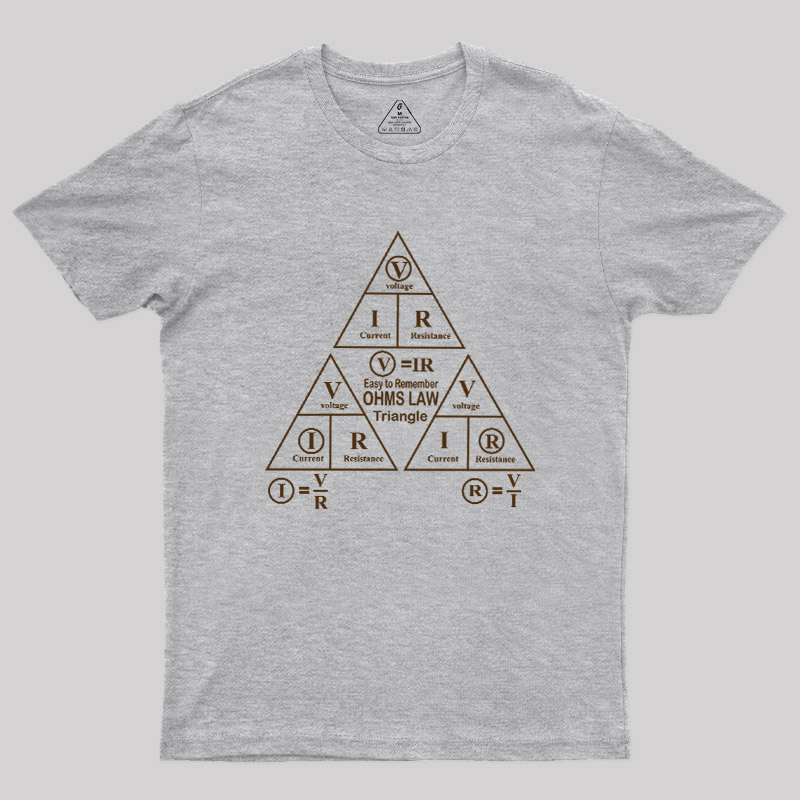 Electrical Ohms Law Triangle Formula Chart Geek T-Shirt