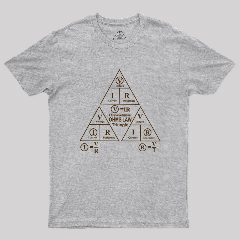 Electrical Ohms Law Triangle Formula Chart Geek T-Shirt