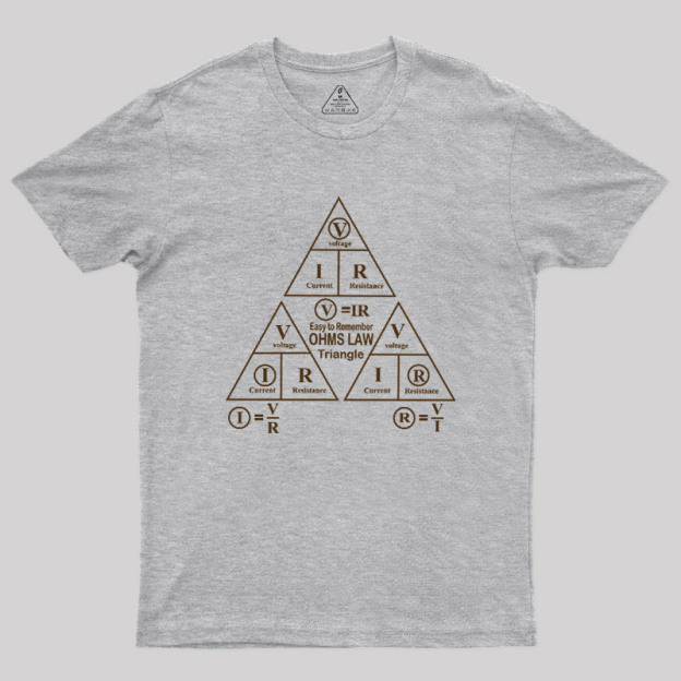 Electrical Ohms Law Triangle Formula Chart Geek T-Shirt