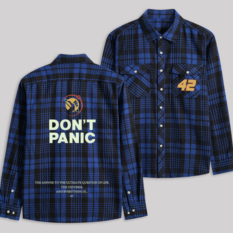 Don't Panic Plaid Flannel Shirt