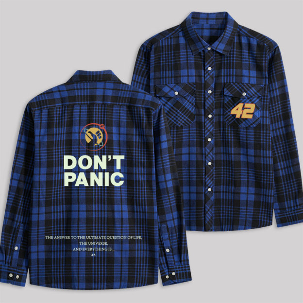 Don't Panic Plaid Flannel Shirt