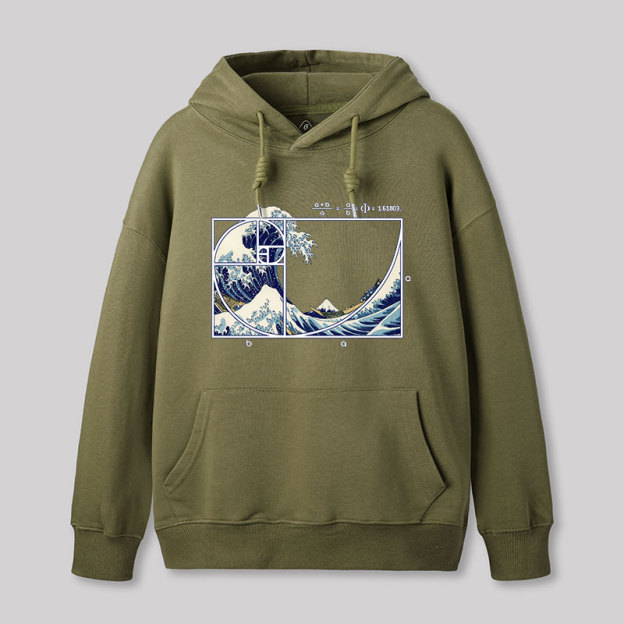 The Great Fibonacci Wave Hoodie