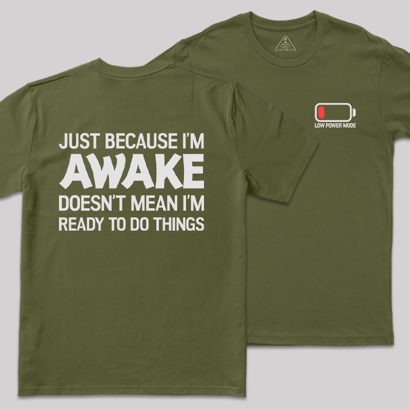 Low Power Mode Front and Back Printed Geek T-Shirt