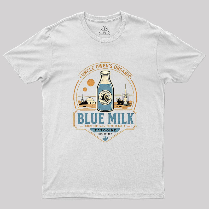 Organic Blue Milk Geek T-Shirt