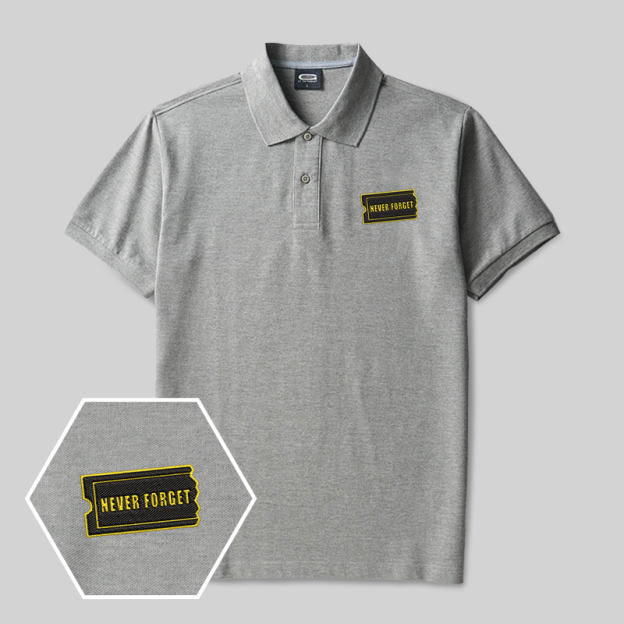 Never Forget Geek Embroidered Polo Shirt