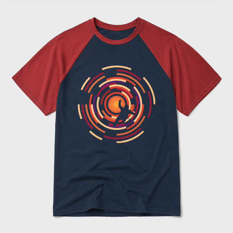 Adrift In Space Geek Retro Raglan T-Shirt