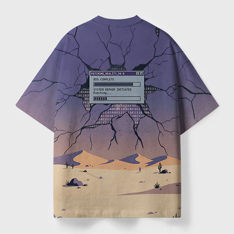 Patching Reality v4.0 Geek Eco Oversized Graphic Tees