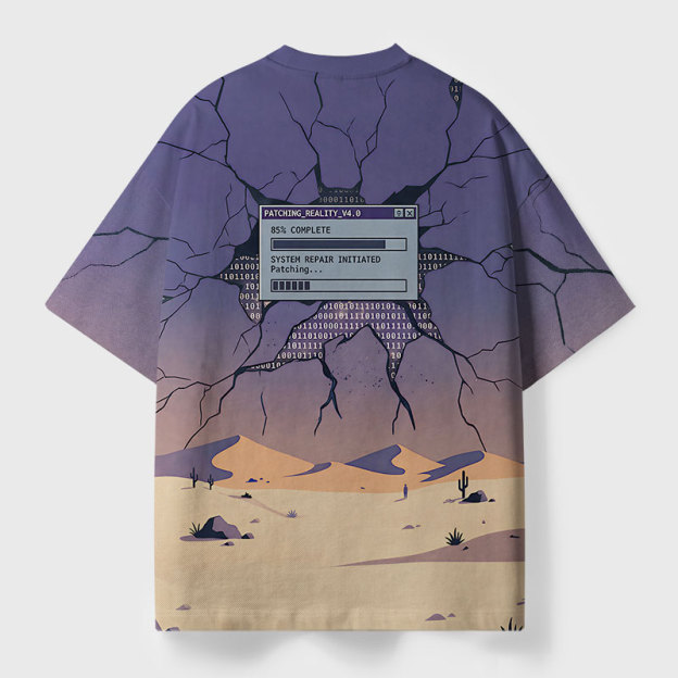 Patching Reality v4.0 Geek Eco Oversized Graphic Tees