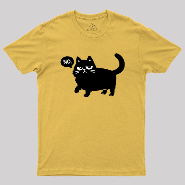 Black Cat Says No Geek T-Shirt