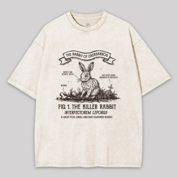 The Rabbit of Caerbannog Geek Washed T-shirt