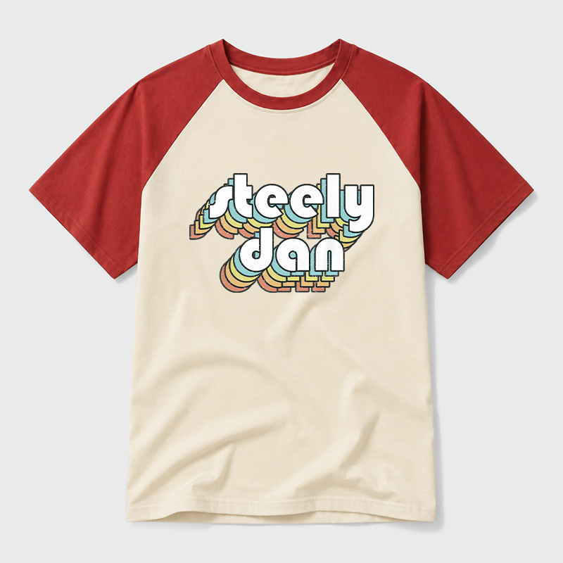 Steely Dan Retro Faded-Style Geek Retro Raglan T-Shirt