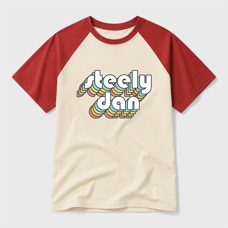 Steely Dan Retro Faded-Style Geek Retro Raglan T-Shirt