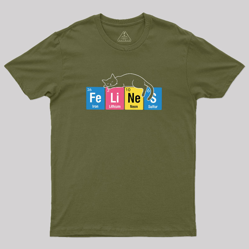 Felines Science Periodic Cat Geek T-Shirt