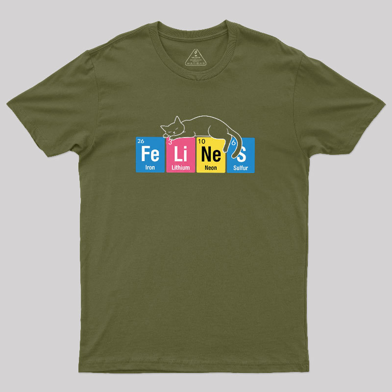 Felines Science Periodic Cat Geek T-Shirt