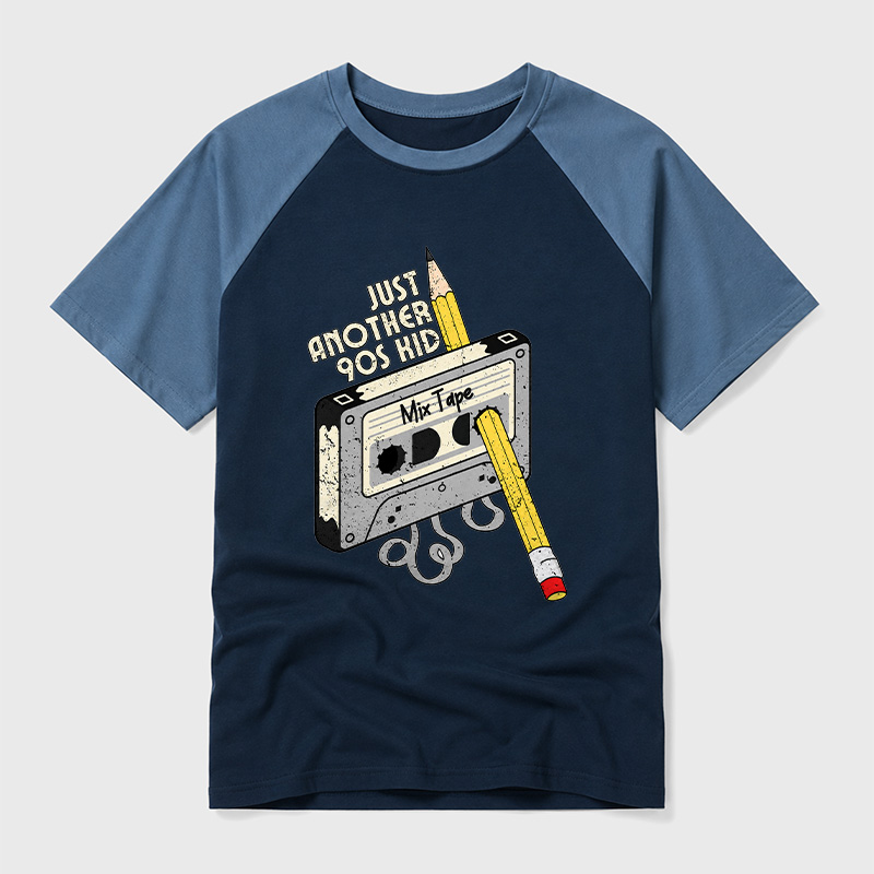Just Another 90s Kid Geek Retro Raglan T-Shirt