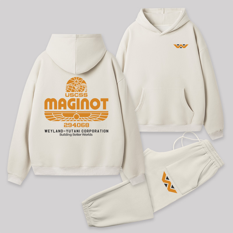 Maginot Legacy Front and Back Printed Geek Fleece Hoodie Set