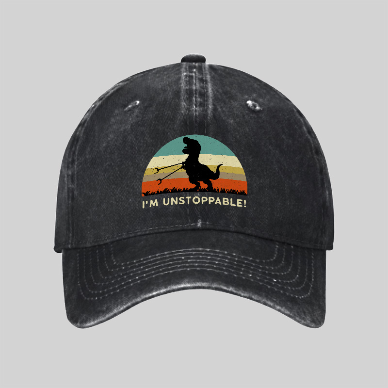 I'm Unstoppable T-Rex Washed Vintage Baseball Cap
