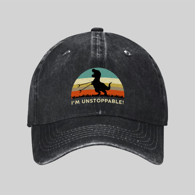 I'm Unstoppable T-Rex Washed Vintage Baseball Cap