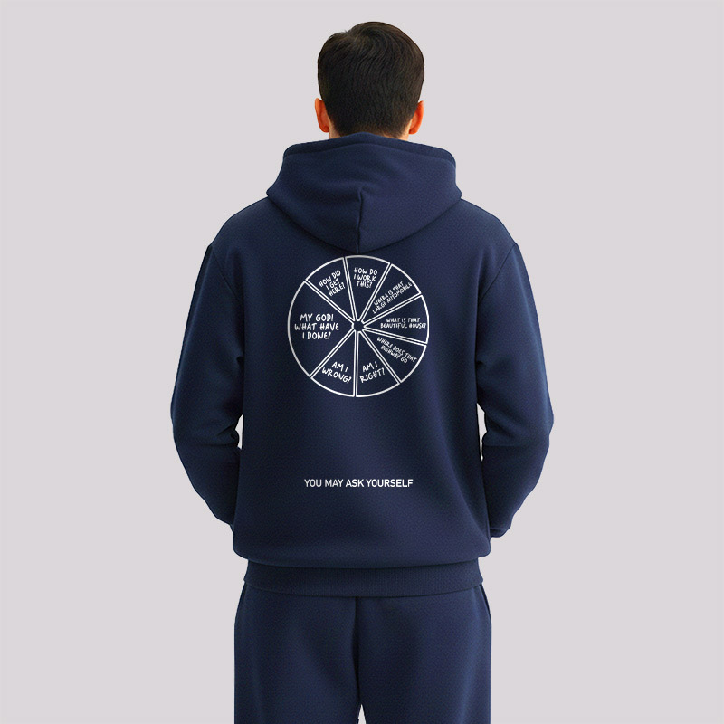 You May Ask Yourself Front and Back Printed Geek Fleece Hoodie Set