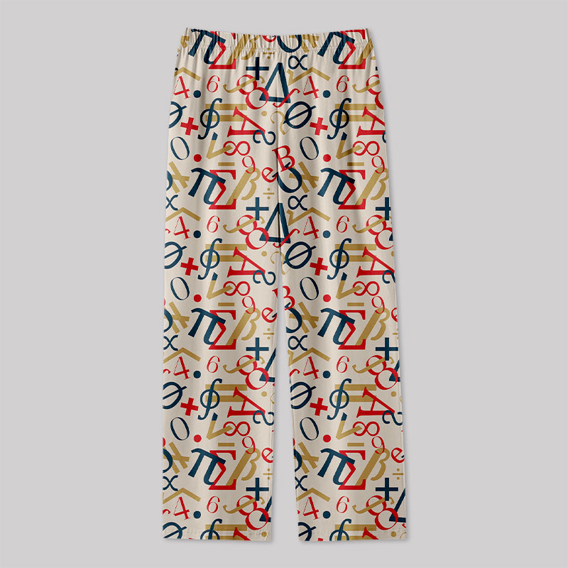 Math Symbol Mashup Geek Loungewear Pants