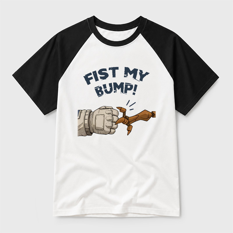 Fist My Bump Funny Geek Retro Raglan T-Shirt