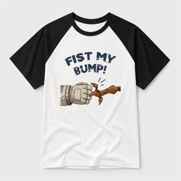 Fist My Bump Funny Geek Retro Raglan T-Shirt