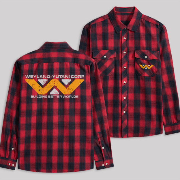Weyland Building Better World Plaid Flannel Shirt