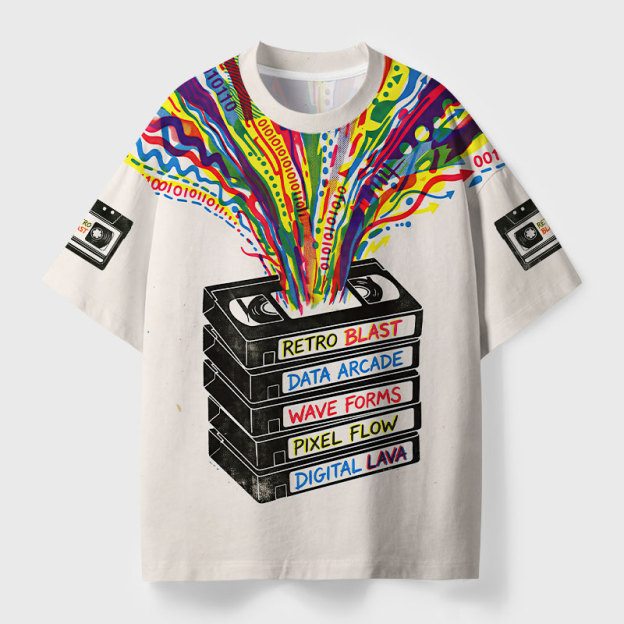 Digital Lava Geek Eco Oversized Graphic Tees