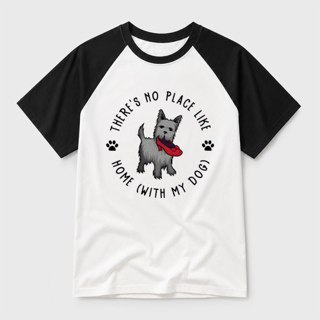 Home With My Dog Geek Retro Raglan T-Shirt