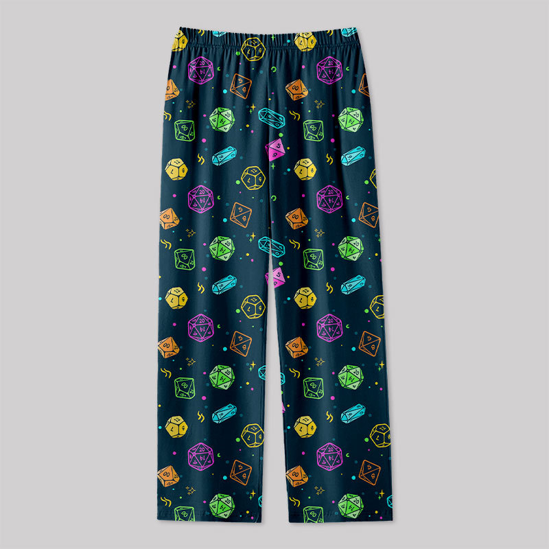 Colorful DND Dice RPG Geek Loungewear Pants