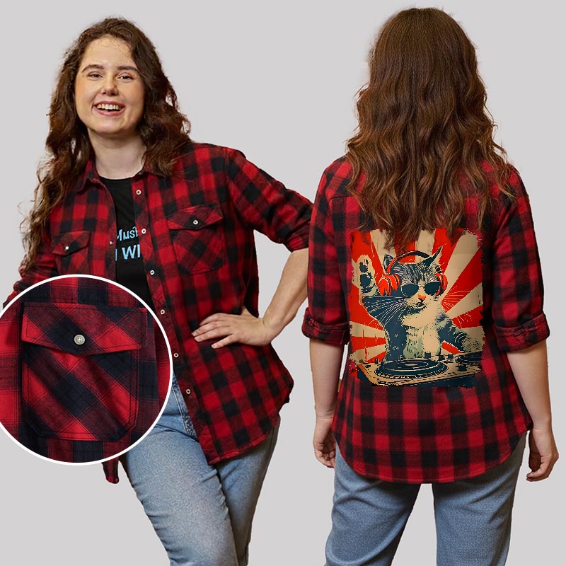 DJ Catnip Revolution Plaid Flannel Shirt