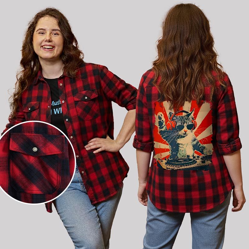 DJ Catnip Revolution Plaid Flannel Shirt