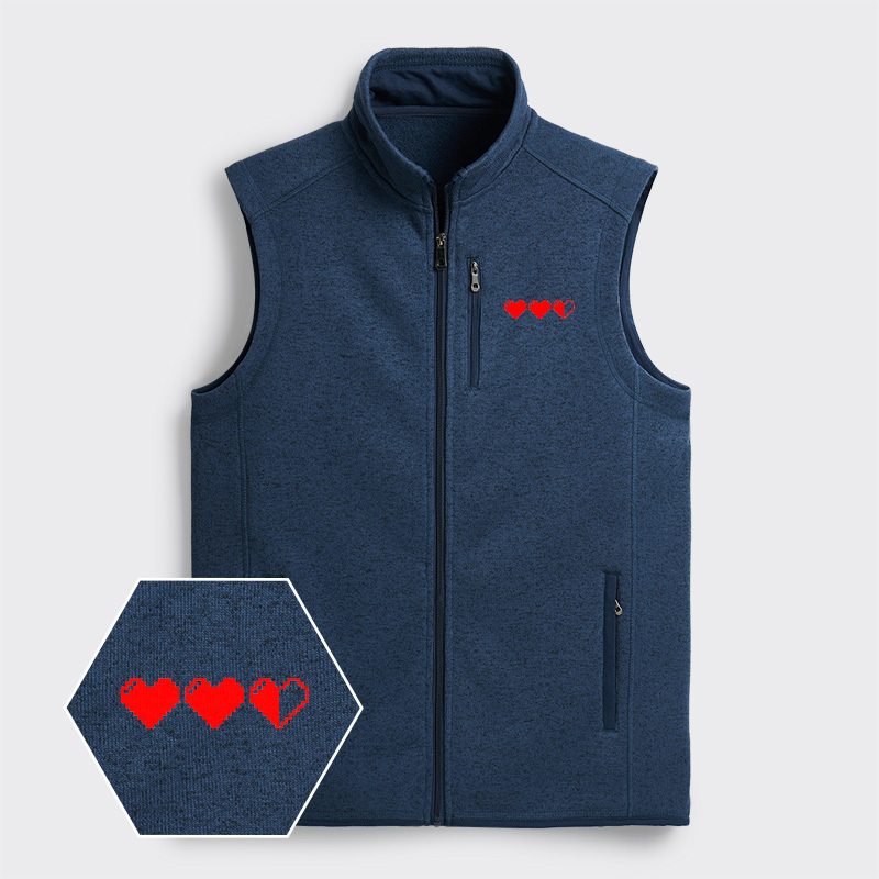 Pixel Hearts Geek Sweater Fleece Vest