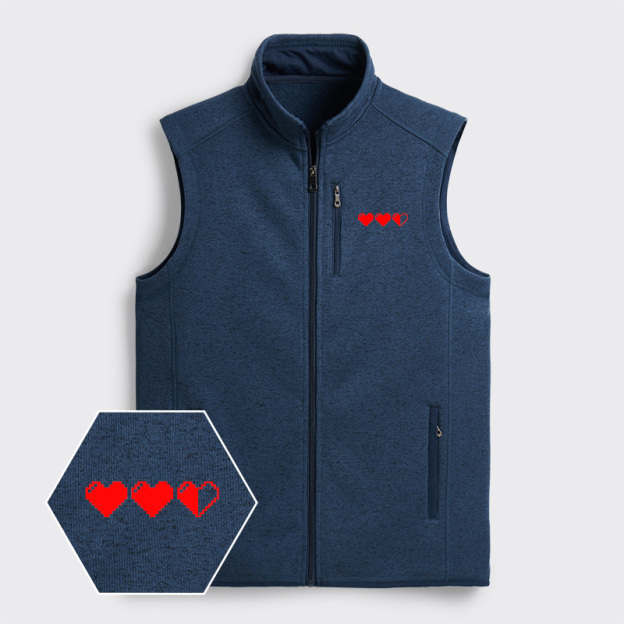 Pixel Hearts Geek Sweater Fleece Vest