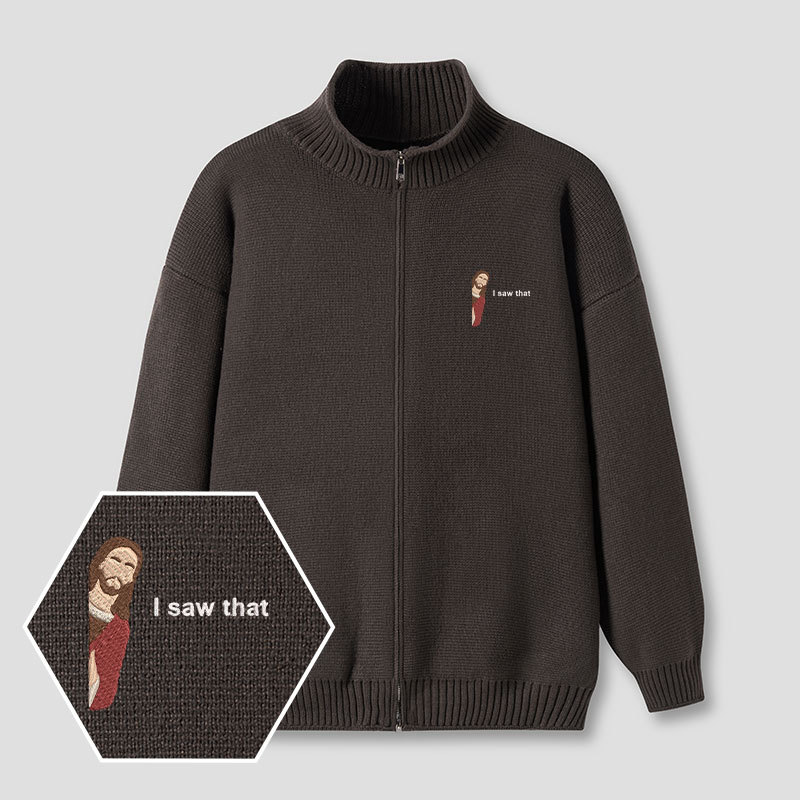 Geeksoutfit Embroidered Full‑Zip Cardigan for Sale