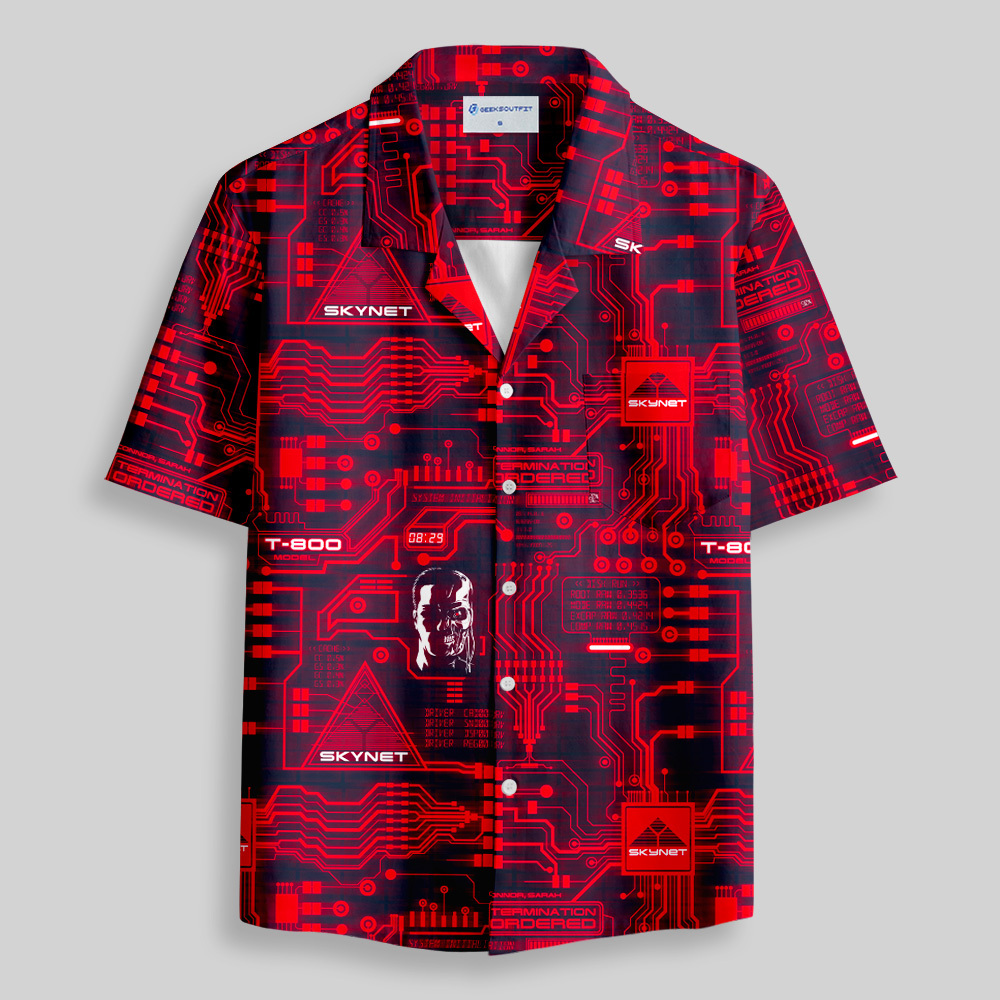 Geeksoutfit Skynet Circuit Board Button Up Pocket Shirt for Sale